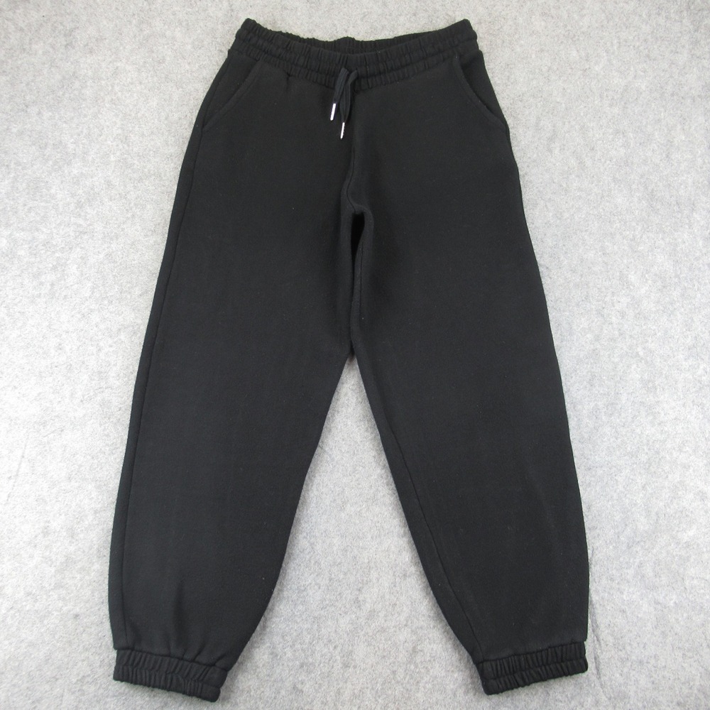 Zara Mens Black Jogger Sweatpants Elastic Waist Drawstring Size Medium